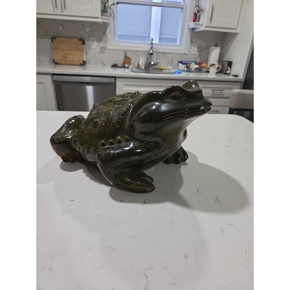 Arnels Jumbo XL Ceramic Frog Garden Frog Toad-Extra‎ Large Vtg, 14" x 10" x 8"